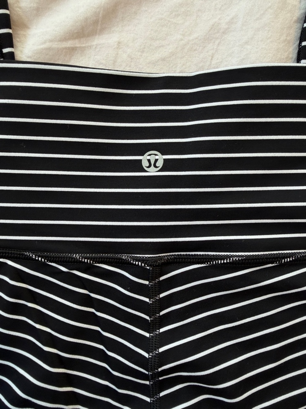 lululemon athletica Black and White Striped Leggings - Picture 2 of 2